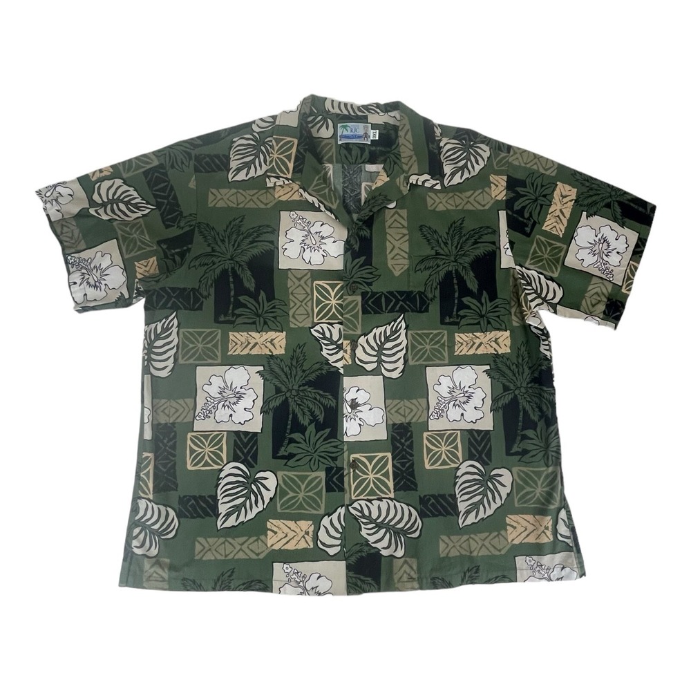 RJC Hawaiian Shirt Mens 3XL Vintage Tropical Floral Cotton USA Hawaii Cruise